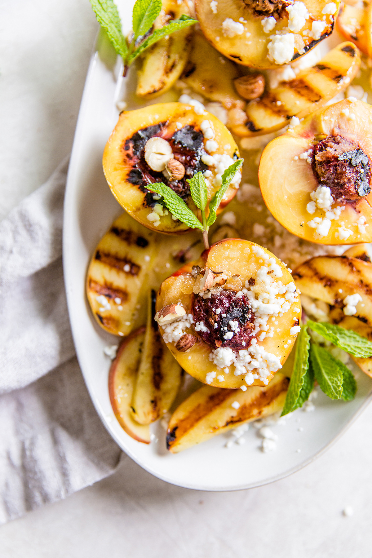 Grilled Peach Crostinis